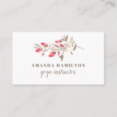 Modern Chic Watercolor Wildwiese Rosa Blume Visitenkarte (Vorderseite)