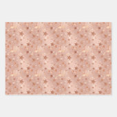 Modern Chic Weihnachten Rose Gold & Pink Stars Geschenkpapier Set (Vorderseite)