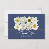 Modern Chic White Flower Bridal Shower Thank You Dankeskarte (Vorderseite)