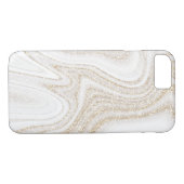 Modern chic white marble gold glitter Case-Mate iPhone hülle (Rückseite (Horizontal))