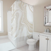 Modern chic white marble gold glitter duschvorhang (Beispiel)