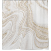 Modern chic white marble gold glitter duschvorhang (Vorderseite)