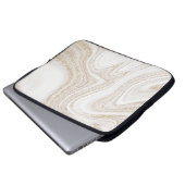 Modern chic white marble gold glitter laptopschutzhülle (Vorne Knopf)
