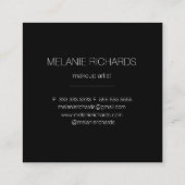 Modern chic white marble gold glitter quadratische visitenkarte (Rückseite)