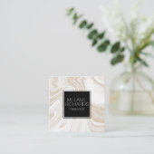 Modern chic white marble gold glitter quadratische visitenkarte (Stehend Vorderseite)