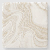 Modern chic white marble gold glitter steinuntersetzer (Vorderseite)