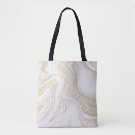 Modern chic white marble gold glitter tasche