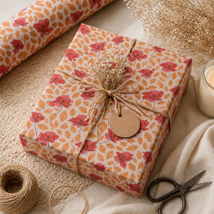 Modern Chic Wildflower 1. Geburtstag Mädchen Geschenkpapier
