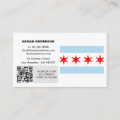 Modern Chicago Business Card, Chicago Flag / USA Visitenkarte (Rückseite)