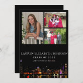 Modern Chicago Skyline 3 Foto Collage Abschluss Ankündigung (Vorne/Hinten)