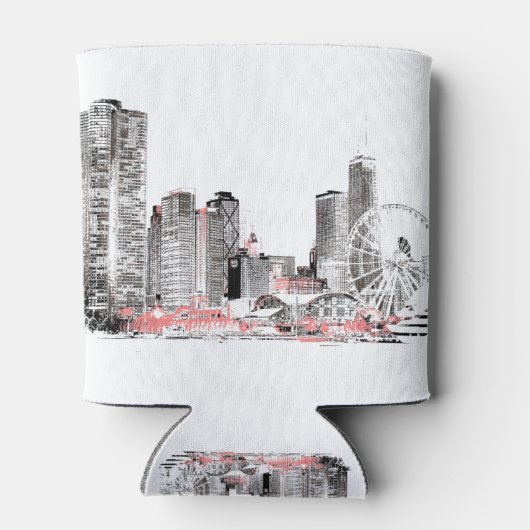 Modern Chicago Skyline Dosenkühler (Rückseite)