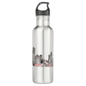 Modern Chicago Skyline Edelstahlflasche (Vorderseite)