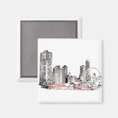 Modern Chicago Skyline Magnet (Vorderseite/Rückseite)