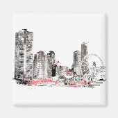 Modern Chicago Skyline Magnet (Vorne)