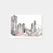 Modern Chicago Skyline Post-it Klebezettel (Vorderseite)