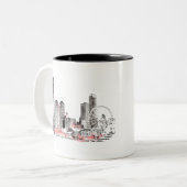 Modern Chicago Skyline Zweifarbige Tasse (Vorderseite Links)
