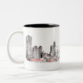Modern Chicago Skyline Zweifarbige Tasse (Links)