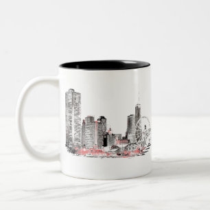 Modern Chicago Skyline Zweifarbige Tasse