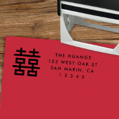 Modern Chinese Double Happiness Return Address Permastempel