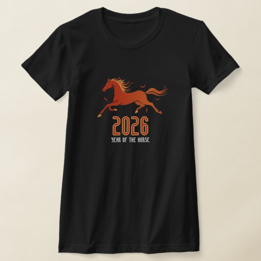 Modern Chinese Fire Horse New Year 2026 T-Shirt (Ablage )