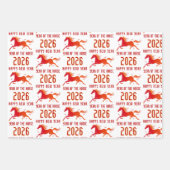 Modern Chinese Horse New Year 2026 Geschenkpapier Set (Vorderseite)