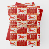 Modern Chinese Horse New Year 2026  Geschenkpapier Set (Beispiel)
