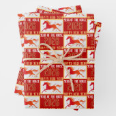 Modern Chinese Horse New Year 2026 Geschenkpapier Set (Beispiel)