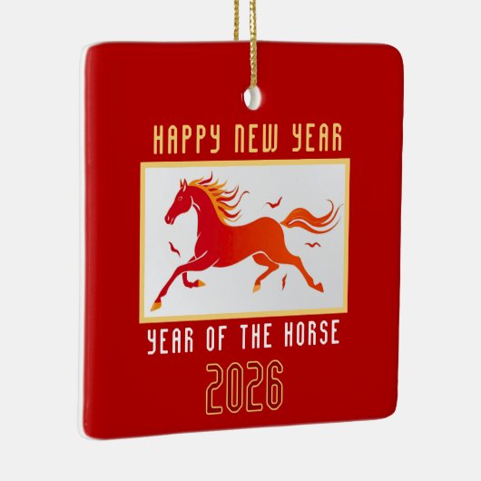 Modern Chinese Horse New Year 2026 Keramikornament (Rechts)