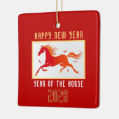 Modern Chinese Horse New Year 2026 Keramikornament (Links)