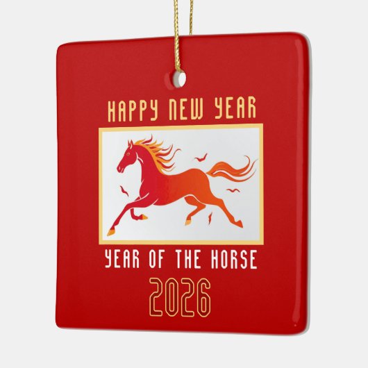 Modern Chinese Horse New Year 2026 Keramikornament (Links)