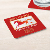 Modern Chinese Horse New Year 2026 Rechteckiger Pappuntersetzer (angewinkelt)