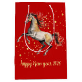 Modern Chinese New Year 2026 Horse New Year Mittlere Geschenktüte (Vorderseite)