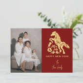 Modern Chinese New Year Photo Feiertagskarte (Stehend Vorderseite)