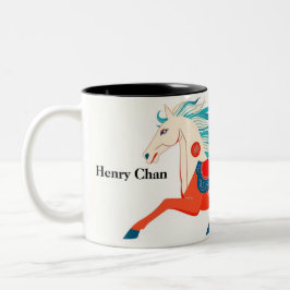 Modern Chinese Zodiac Horse 2026 Personalized Zweifarbige Tasse