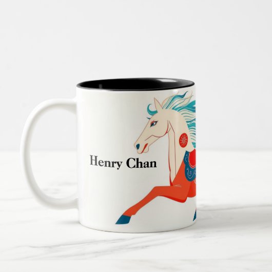 Modern Chinese Zodiac Horse 2026 Personalized Zweifarbige Tasse (Links)