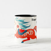 Modern Chinese Zodiac Horse 2026 Personalized Zweifarbige Tasse (Mittel)