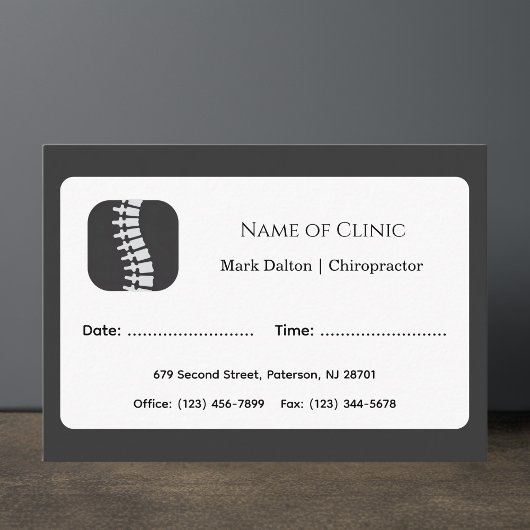 Modern Chiropractor Appointment Reminder Terminkarte