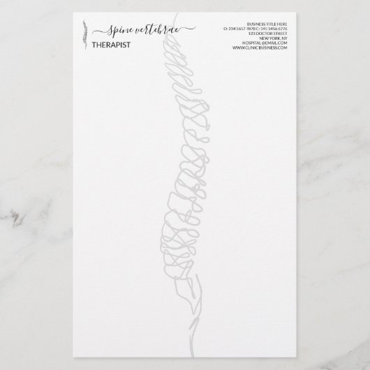 Modern Chiropractor Spine Massage Doctor Briefpapier (Vorderseite)