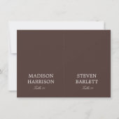 Modern Chocolate Brown Wedding Place Card DIY Einladung (Vorderseite)