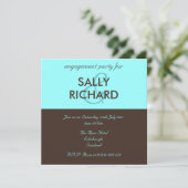 Modern Chocolate & Mint Engagement Einladung (Stehend Vorderseite)