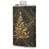 Modern, Chrismas Tree, Black Gold Cross Pattern  Flachmann (Links)