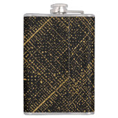 Modern, Chrismas Tree, Black Gold Cross Pattern Flachmann (Rückseite)