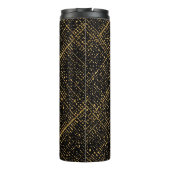 Modern, Chrismas Tree, Black Gold Cross Pattern  Thermosbecher (Rückseite)