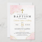 Modern Christening Girl Baptisse Einladung (Vorderseite)