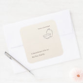 Modern Christian Baptism God Parent Quadratischer Aufkleber (Umschlag)