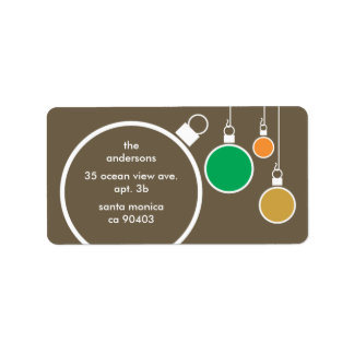 Modern Christmas Address Label Chocolate Brown Adressaufkleber
