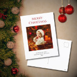 Modern Christmas Baby Foto Family Red Feiertagspostkarte<br><div class="desc">Moderne Weihnachts-Postkarte mit einem einfachen Foto-Thema und rotem Typografie-Design. Mit anpassbarem roten Text fügen Sie Ihre eigenen Informationen hinzu. Sie ändern auch das Foto mit Ihren eigenen,  um es einzigartig zu machen. Ideal,  um besondere Urlaubswünsche an Freunde und Familie zu senden.</div>
