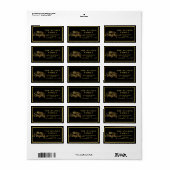 Modern Christmas Black Adressaufkleber (Vorne)