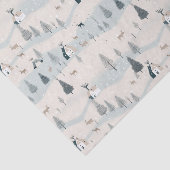 Modern Christmas Blue und Tan Snowy Village Seidenpapier (Ausschnitt)