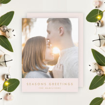 Modern Christmas Blush Pink and Gold Foto